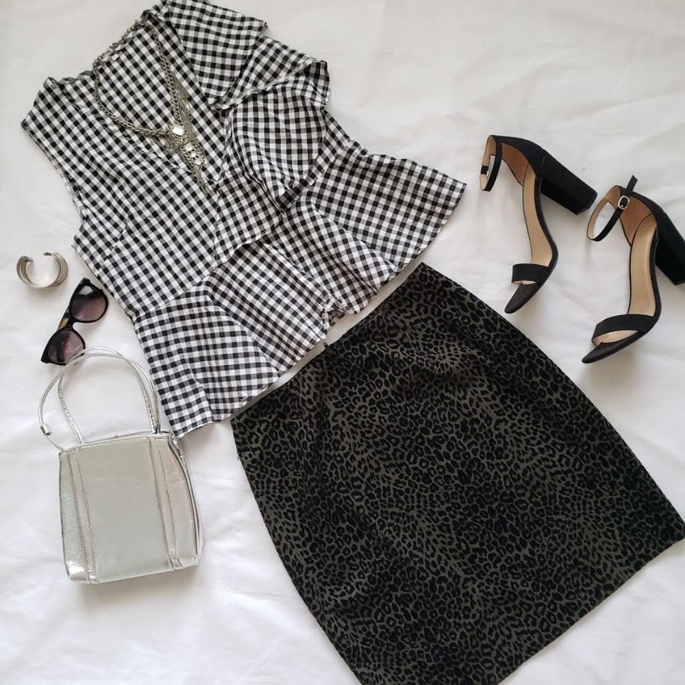 Vintage Cheetah Print Pencil Skirt Size 10